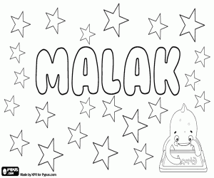 malvorlagen Malak, unisex Name ausmalbilder