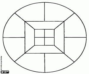malvorlagen Mandala mit Quadraten ins Viertelfinale ausmalbilder
