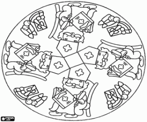malvorlagen Ein Mandala mit Sankt Nikolaus ausmalbilder