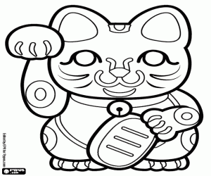 malvorlagen Maneki-Neko, die glückliche Katze ausmalbilder