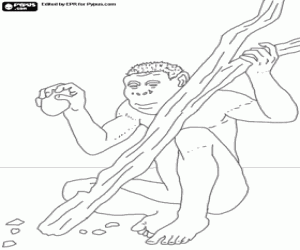 malvorlagen Mann mit Stein-tool ausmalbilder