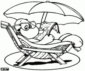 malvorlagen Mann mit der Zeitung am Strand ausmalbilder