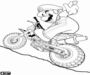 malvorlagen Mario Bros auf einem Motorrad ausmalbilder