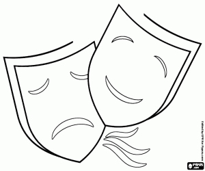 malvorlagen Masken, Symbol des Karnevals ausmalbilder