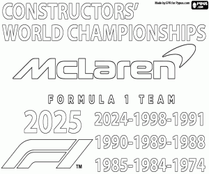 malvorlagen McLaren,x10 Formel-1-Weltmeister 2025 ausmalbilder