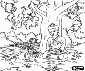 malvorlagen Die Meditation des Siddhartha Gautama ausmalbilder