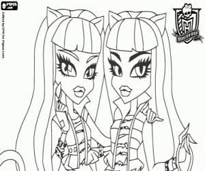 malvorlagen Meowlody und Purrsephone,Monster High ausmalbilder