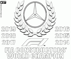 malvorlagen Mercedes, sechster Weltmeistertitel ausmalbilder