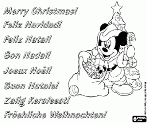 malvorlagen Mickey Mouse-Weihnachtskarte ausmalbilder