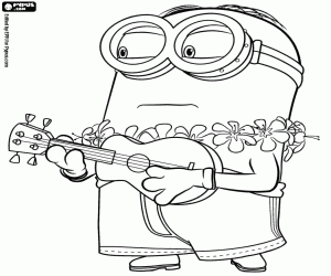malvorlagen Ein minion mit einer ukulele ausmalbilder