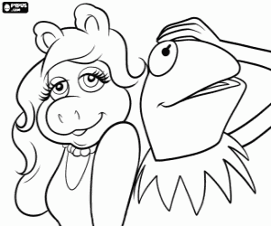 malvorlagen Miss Piggy und Kermit, Muppets ausmalbilder