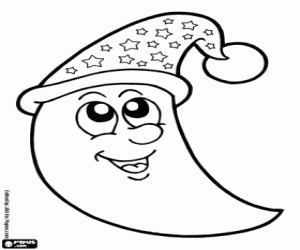 malvorlagen Mond mit Nachtmütze ausmalbilder