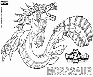 malvorlagen Mosasaur, Invizimals Schattenzone ausmalbilder