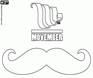 malvorlagen Movember, Logo und einen Schnurrbart ausmalbilder