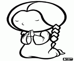 malvorlagen Das Mädchen in der Gebet-position ausmalbilder