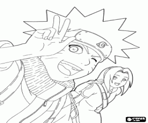malvorlagen Naruto Uzumaki und Sakura Haruno ausmalbilder