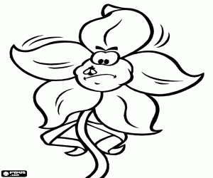 malvorlagen Eine Narzisse mit einem Insekt ausmalbilder