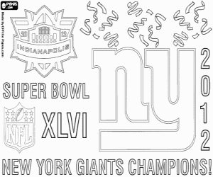malvorlagen New York Giants, Super Bowl 2012 ausmalbilder