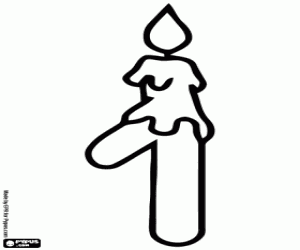 malvorlagen Nummer 1, ein mit der brennende Kerze ausmalbilder