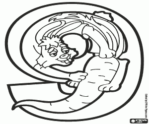 malvorlagen Nummer neun, Kaninchen und Karotten ausmalbilder