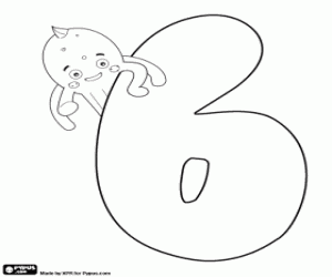 malvorlagen Die Nummer sechs mit Pypus ausmalbilder