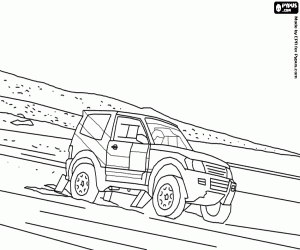 malvorlagen Ein Offroader im sandigen Gelände ausmalbilder