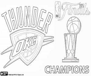 malvorlagen OKC Thunder, NBA-Meister 2025 ausmalbilder