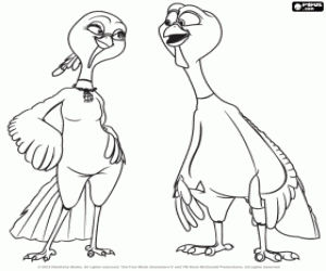 malvorlagen Ein paar Puten Jenny und Reggie ausmalbilder