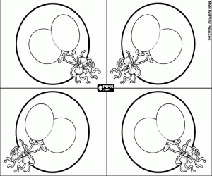 malvorlagen Party-Einladungen mit Luftballons ausmalbilder