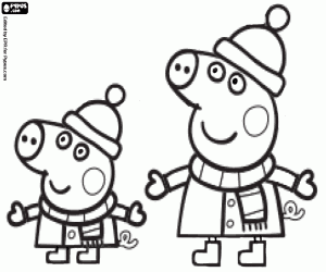 malvorlagen Peppa und George im winter ausmalbilder