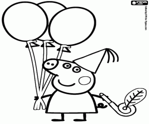 malvorlagen Peppa Pig mit ballons ausmalbilder