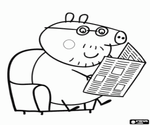 malvorlagen Peppa Wutz Vater und die Zeitung ausmalbilder