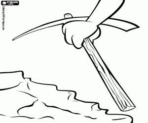 malvorlagen Ein Pickel zur Verfügung um zu graben ausmalbilder