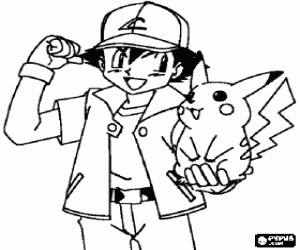 malvorlagen Pikachu und Ash von Pokemon ausmalbilder