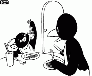 malvorlagen Pingu isst ein leckeres Fisch ausmalbilder
