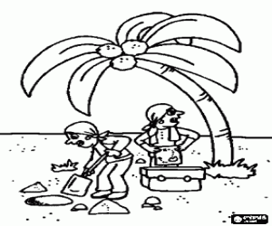 malvorlagen Die Piraten sind den Schatz vergraben ausmalbilder