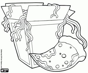 malvorlagen Pizza und Chinesische Nudeln ausmalbilder