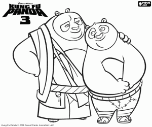malvorlagen Po und Li Shan, Kung Fu Panda 3 ausmalbilder