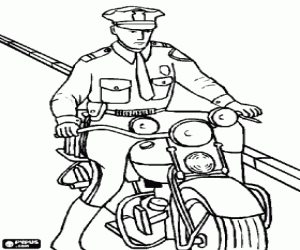 malvorlagen Ein Polizist auf dem Motorrad ausmalbilder