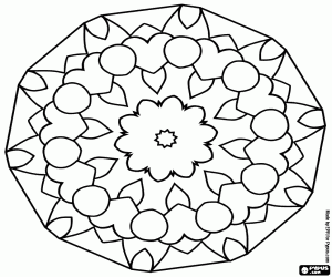 malvorlagen Polygonale Mandala mit Herzen ausmalbilder