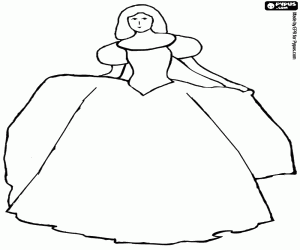 malvorlagen Die Prinzessin mit einem Party-Kleid ausmalbilder