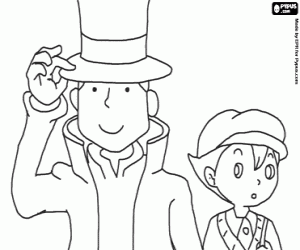 malvorlagen Professor Layton und Luke Triton ausmalbilder