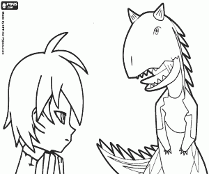 malvorlagen Profil von Rex und Ace, Dinosaur King ausmalbilder
