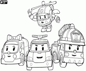 malvorlagen Die Protagonisten des Robocar Poli ausmalbilder