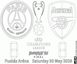 malvorlagen PSG gegen Arsenal, Finale 2025-2026 ausmalbilder