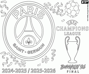 malvorlagen PSG, x2 Champions League 2026 Meister ausmalbilder