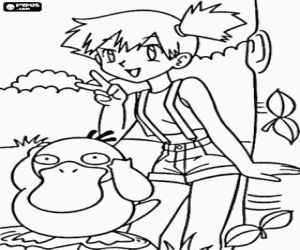 malvorlagen Psyduck und May, Pokemon ausmalbilder