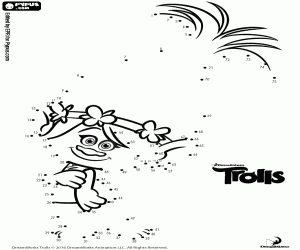 malvorlagen Punkt zu punkt von Poppy, Trolle ausmalbilder