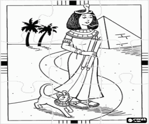 malvorlagen Puzzle des alten Ägypten, Kleopatra ausmalbilder