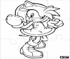 malvorlagen Puzzle von Amy Rose, Sonic ausmalbilder